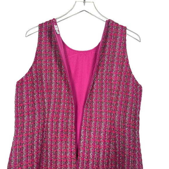 J. Crew Factory Womens Sleeveless Lined Pink Tweed Shift Dress Preppy Size 12 - Picture 8 of 13